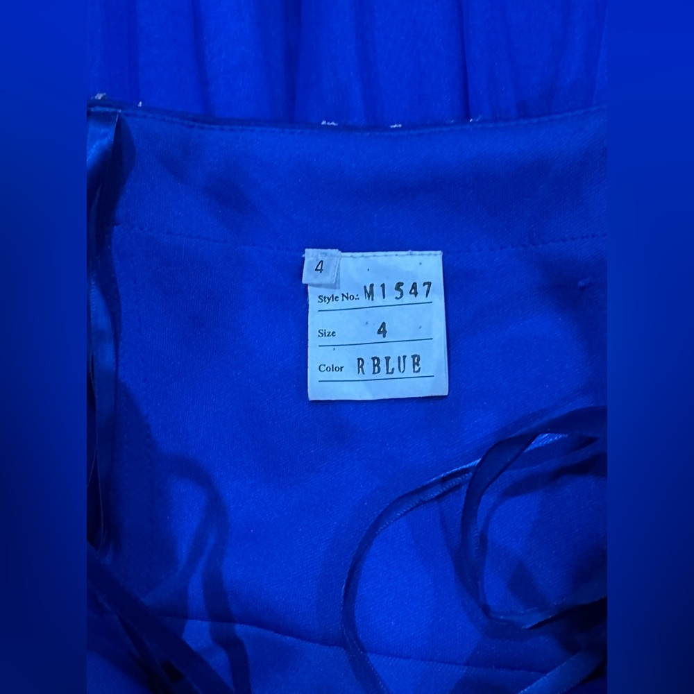 Charming Formal Dress in Royal Blue with Silver Embellishments - Picture 9 of 10